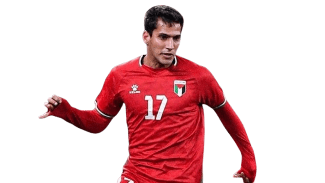 صورة إيميليو سابا بقميص المنتخب الفلسطيني