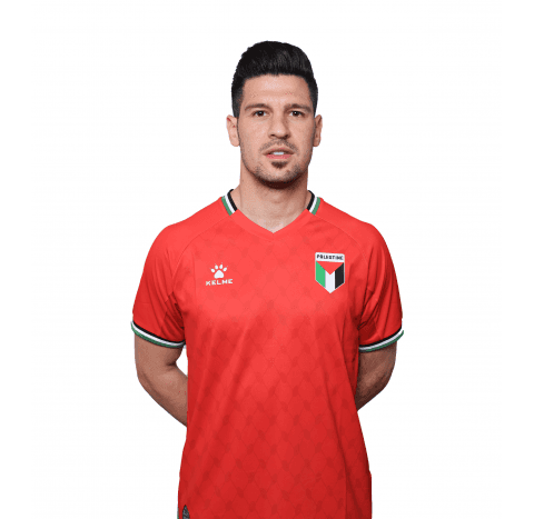 صورة تامر صيام بقميص المنتخب الفلسطيني