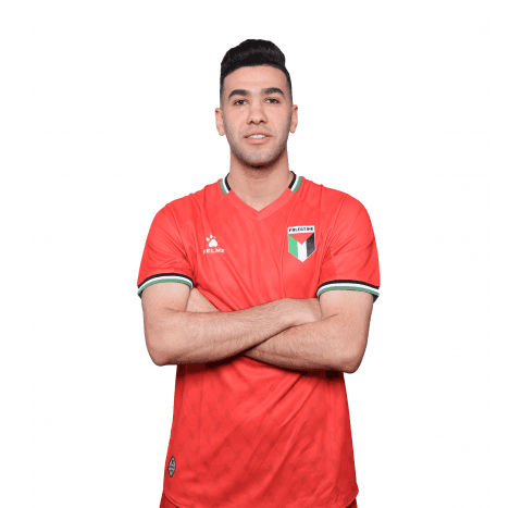 صورة خالد النبريص بقميص المنتخب الفلسطيني