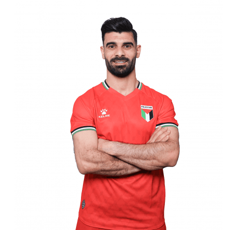 صورة مصعب البطاط بقميص المنتخب الفلسطيني