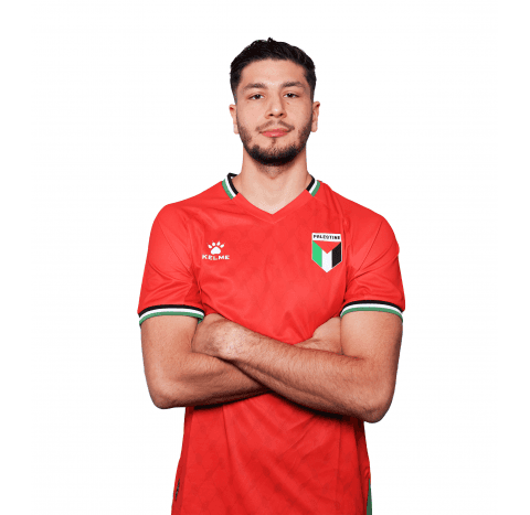 صورة ميلاد ترمانيني بقميص المنتخب الفلسطيني
